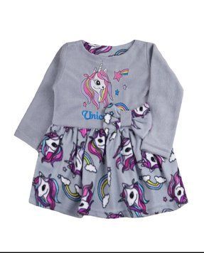 Флісова сукня тепла "Одноріжка", Сірий, 104 (4 роки) фото