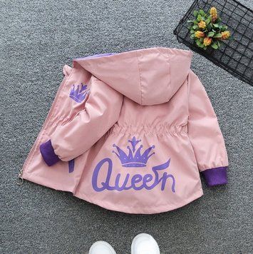 Вітрівка для дівчинки рожева Queen , розмір 120 фото