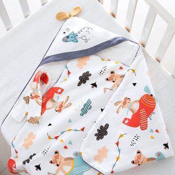 Конверт дитячий трьохшаровий з тваринками (Червоний 90см) фото