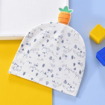 Шапка дитяча для малюків з принтами (Світло-сірий 30-35 см) фото