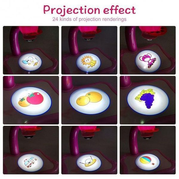 Детский стол проектор для рисования с подсветкой Projector Painting. Цвет: розовый фото
