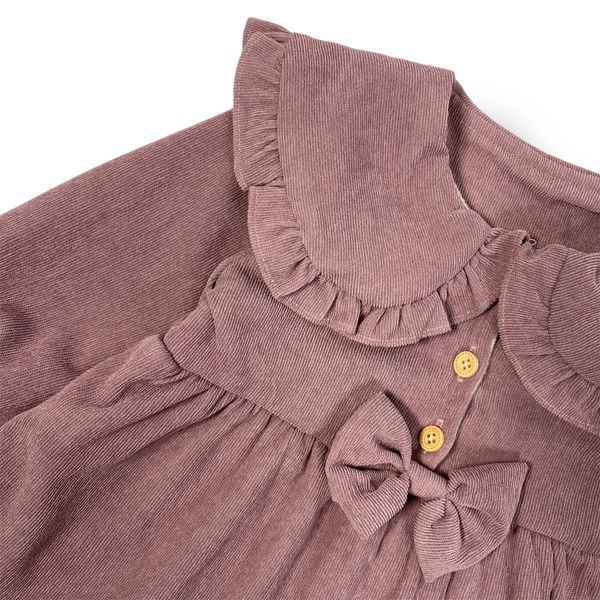 Вельветовое платье принцессы с большими лацканами, фиолетовое, 110 см фото
