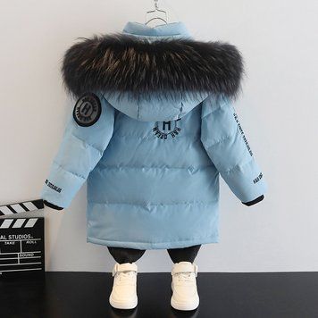 Зимова куртка дитяча однотонна на пуху H&H Dream (Світло-блакитний 110см ) фото