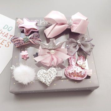 Набір резинок і заколок для волосся (Темно-рожевий Набір) фото