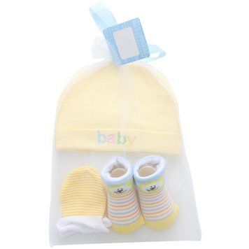 Шапка дитяча Baby з носочками і рукавичками (Жовтий 35-40см) фото