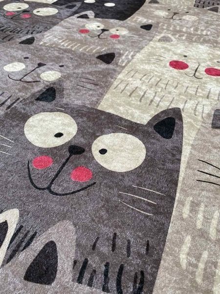 Детский коврик безворсовый Chilai Home Cats Gri фото