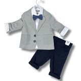Святковий костюм трійка для хлопчика (піджак + штани + сорочка з метеликом) Murat Baby, Сірий, 2 роки, 92 см BMB7995-сер-2г-92см фото