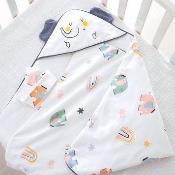 Конверт дитячий трьохшаровий з тваринками (Синій 90см) фото