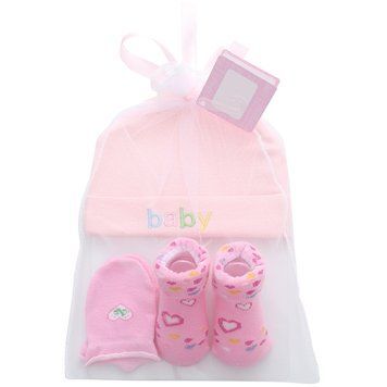 Шапка дитяча Baby з носочками і рукавичками (Рожевий 35-40см) фото