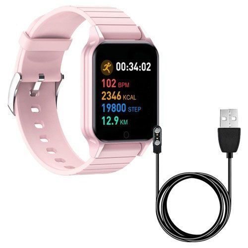 Смарт часы Smart Watch T96 стильные с защитой от влаги и пыли с измерением температура тела. Цвет: розовый фото