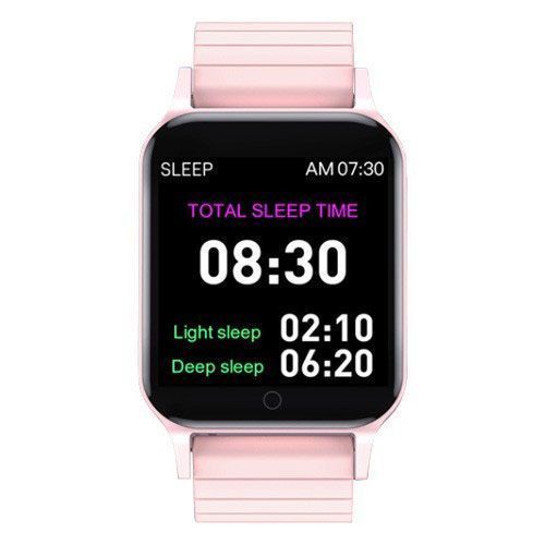 Смарт часы Smart Watch T96 стильные с защитой от влаги и пыли с измерением температура тела. Цвет: розовый фото
