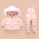 Комбінезон дитячий з білим хутром 90см Рожевий (10134) фото