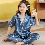 Атласна шовкова піжама для дівчат Silk Satin, синій, 135-145 см 87132-Size-16-Color-3 фото