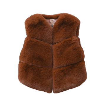 Жилетка з хутра 120см Коричневий (501) фото