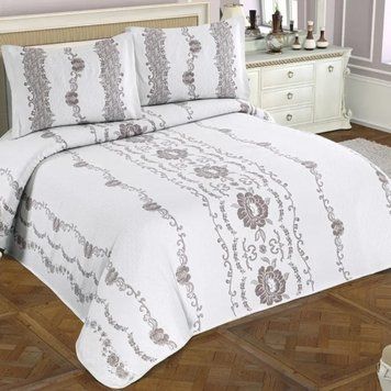 Жакардове покривало з наволочками My Bed Бежево-сірий фото