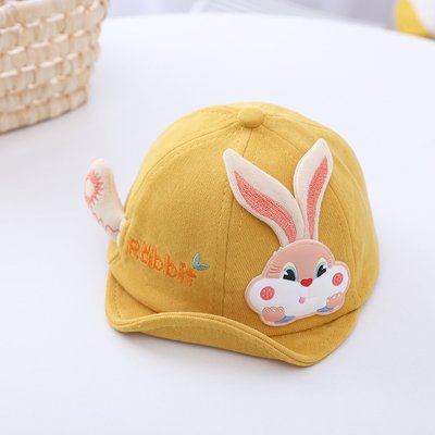 Дитяча кепка з кроликом (Жовтий 46-50см) фото