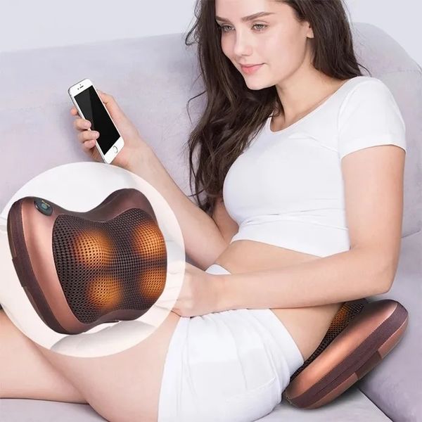 Массажная подушка Car and Home Massage Pillow, массажер для шеи автомобильный фото