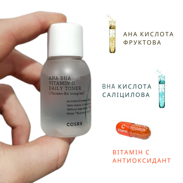 Оновлюючий тонер COSRX Refresh AHA BHA Vitamin C Daily Toner, 30 мл фото