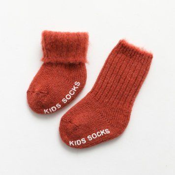 Шкарпетки дитячі теплі однотонні Kids Socks (Червоний 3-5 років) фото