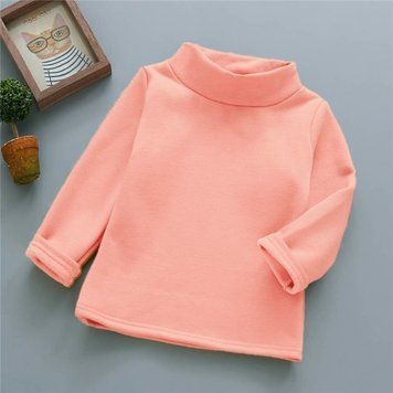 Дитячий однотонний теплий гольф Baby Basic (Рожевий 110см) фото