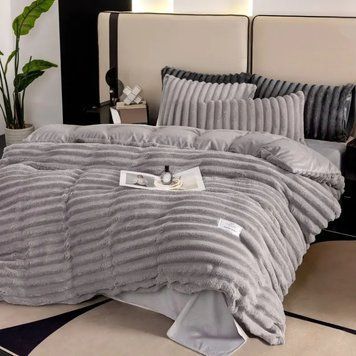 Постільна білизна Шарпей (200x220) Colorful VELOOR BED LINEN SHARPE 013643, Світло-cірий, Євро фото