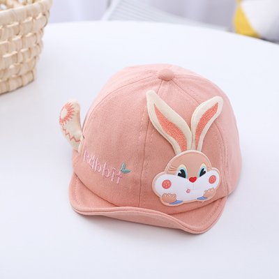 Дитяча кепка з кроликом (Рожевий 46-50см) фото