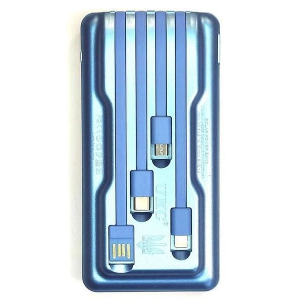 Портативное зарядное устройство на 10000mAh, Power Bank на солнечной батарее, зарядка. Цвет: синий фото