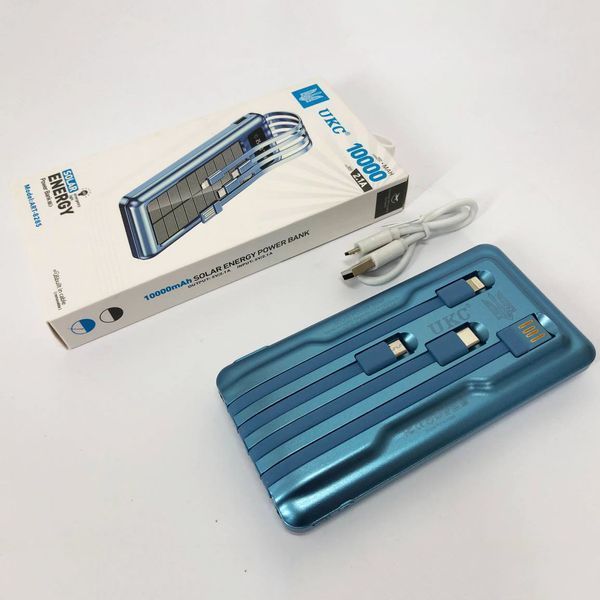 Портативное зарядное устройство на 10000mAh, Power Bank на солнечной батарее, зарядка. Цвет: синий фото