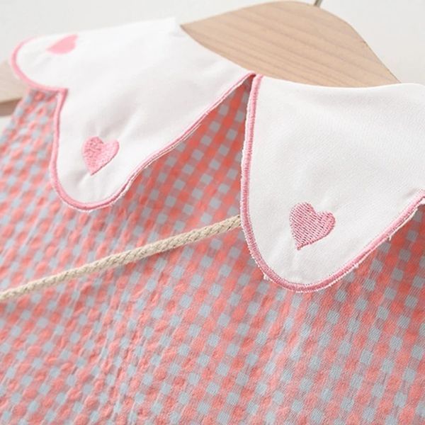 Платье детское Diana Textile с белым воротником и сумкой, Розовый, 110 см фото