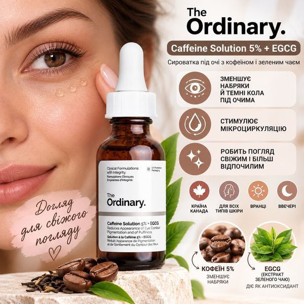 The Ordinary - Caffeine Solution 5% + EGCG - Сироватка під очі з кофеїном і зеленим чаєм - 30ml фото