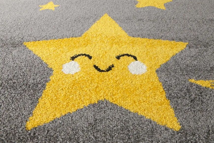 Ковер детский безворсовый Chilai Home Yellow Star, 140x190 см фото