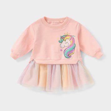 Туніка дитяча однотонна з фатином Unicorn (Рожевий 110см) фото