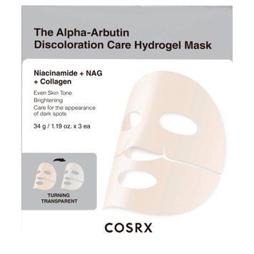 COSRX - Arbutin Discoloration Hydrogel Mask - Набор гидрогелевых осветляющих масок с альфа-арбутином - 34gx3шт фото