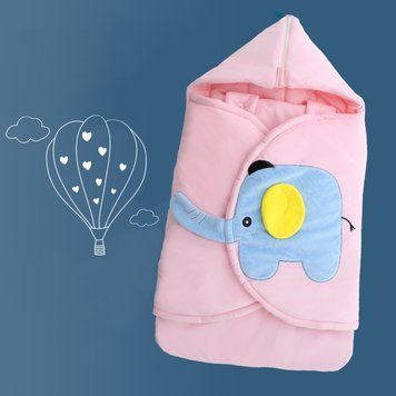 Конверт Слоник утеплений 80см Рожевий (6287а) фото