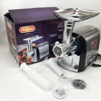 М'ясорубка Magio MG-269, 2400W, м'ясорубка електрична метал, м'ясорубка з металевим редуктором фото