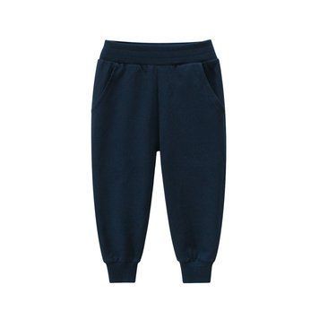 Спортивні Штани дитячі однотонні 27kids Basic (Темно-синій 120см) фото