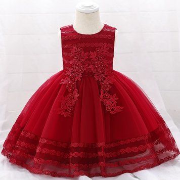 Сукня Little Baby з бусинками (Темно-червоний 73см) фото