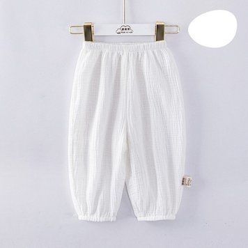 Штаны детские муслиновые однотонные Baby Basic (Белый 100см) фото