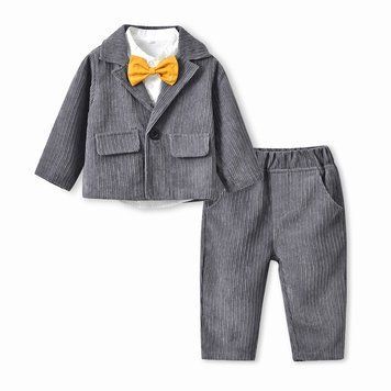 Костюм детский тройка вельветовый Baby Gentleman, 90см, Серый фото