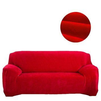 Чехол для защиты трехместного дивана Diana Textile Plush Velvet, 195-230 см, Красный фото