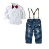 Костюм детский с джинсами (Белый 100см) 8976-100см-Белый фото