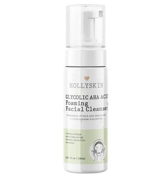 Очищающая пенка для умывания HOLLYSKIN Glycolic AHA Acid Foaming Facial Cleanser фото