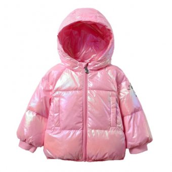 Куртка дитяча однотонна Bright з капюшоном 120см Рожевий (9968) фото