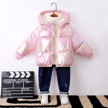 Куртка детская стеганая с капюшоном Fashion LEYE (Розовый 130см) фото