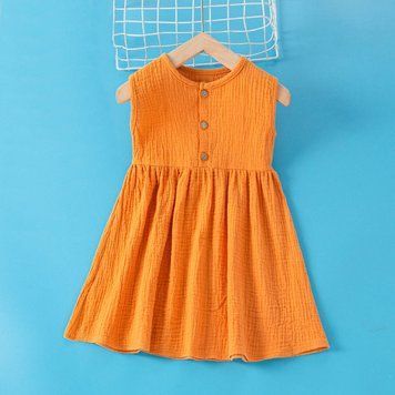 Сукня дитяча муслінова Baby Basic (Оранжевый 120см) фото