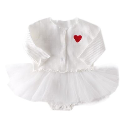 Боді дитячий костюм з сердечком 73см Білий (5254) фото