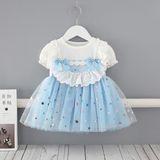 Сукня дитяча з мереживом Stars Blue (Голубий 100см) 11815-100см-Голубой фото
