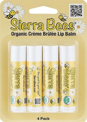 Набір органічних бальзамів для губ "Крем-брюле" Creme Brulee Sierra Bees Organic Lip Balms 4 в упаковці, 4,25 г кожний фото