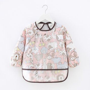 Слюнявчик дитячий водовідштовхуючий с довгим рукавом (Бузковий 110см) фото