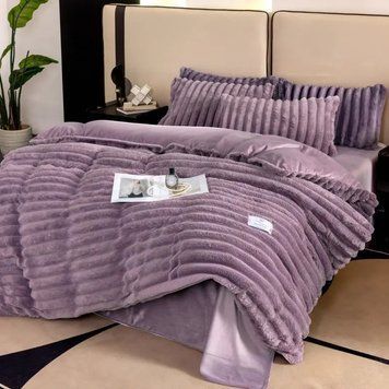 Постільна білизна Шарпей (200x220) Colorful VELOOR BED LINEN SHARPE 013708, Бузковий, Євро фото